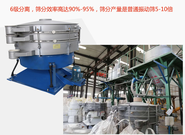 搖擺篩采用6級分離,篩分效率高達90%-95%,篩分產(chǎn)量是普通振動篩5-10倍